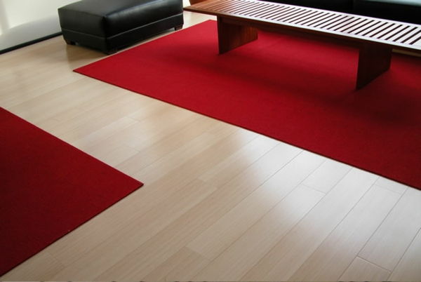podele moderne covoare roșii - design de masă