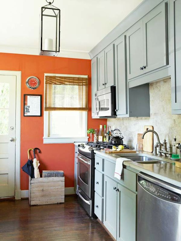 modern-cool-orange-kök-vägg färg