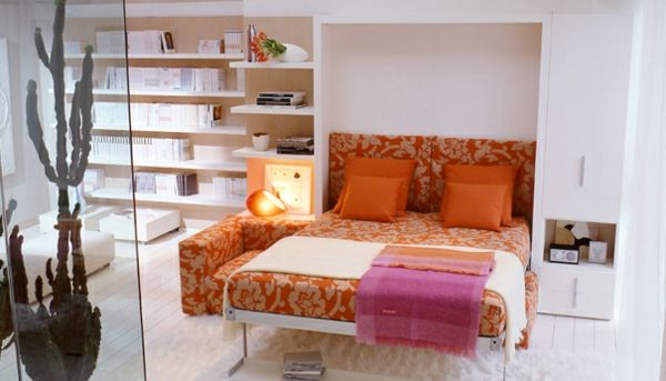 --moderne įsteigimo idėjos-mažų-nedidelio buto sulankstoma lova
