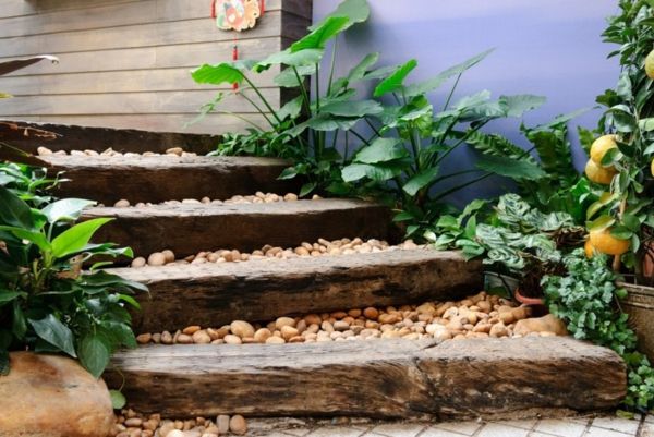 moderni vrt-vrt-stopnice-samo-gradijo-okrasite z majhnimi kamni