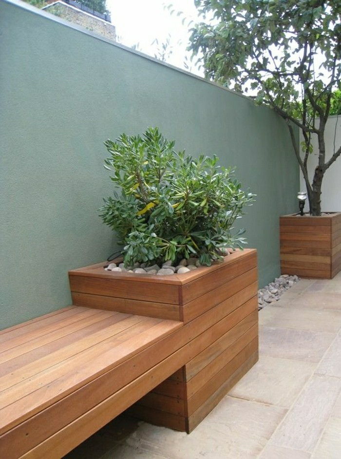 nowoczesny-Gartengestaltung-drewna ławki ogrodowe