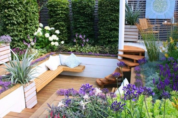 nowoczesny-Gartengestaltung-wypoczynkową i-Wood-schody