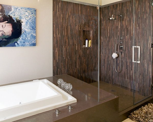 moderná kachľová sprcha - krásny obraz na stene