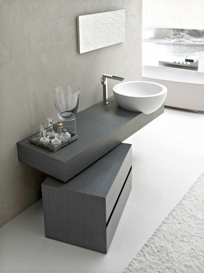 modern-bad-minimalistisk badrumsinredning grå