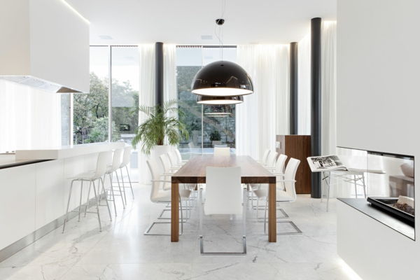 Moderné jedálenský biele atraktívny-interiér