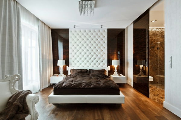 nowoczesna sypialnia luksusowy żyrandol ze szkła nocnego