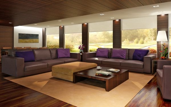 šiuolaikinės kambario-sofos-pagalvėlės-violetiniuose ant prabangių-sofos lubų