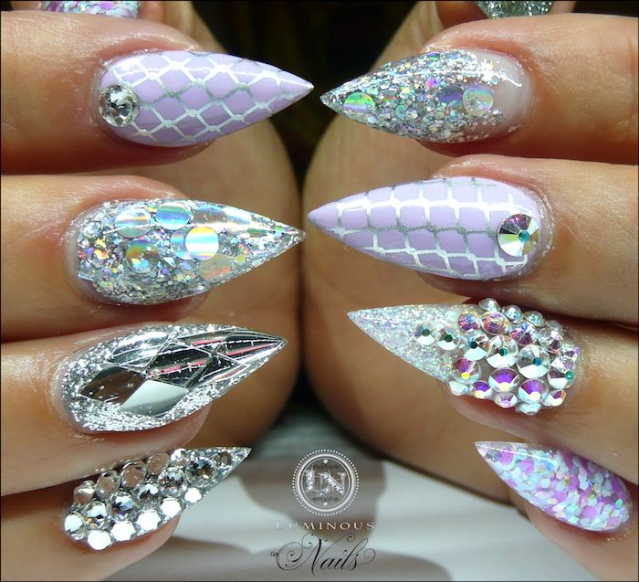 nail design gallery bei disegni di chiodi con pietre colorate unghie pastello con pietre e glitter