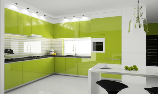 bucătărie nouă-idei-moderne-și-verde