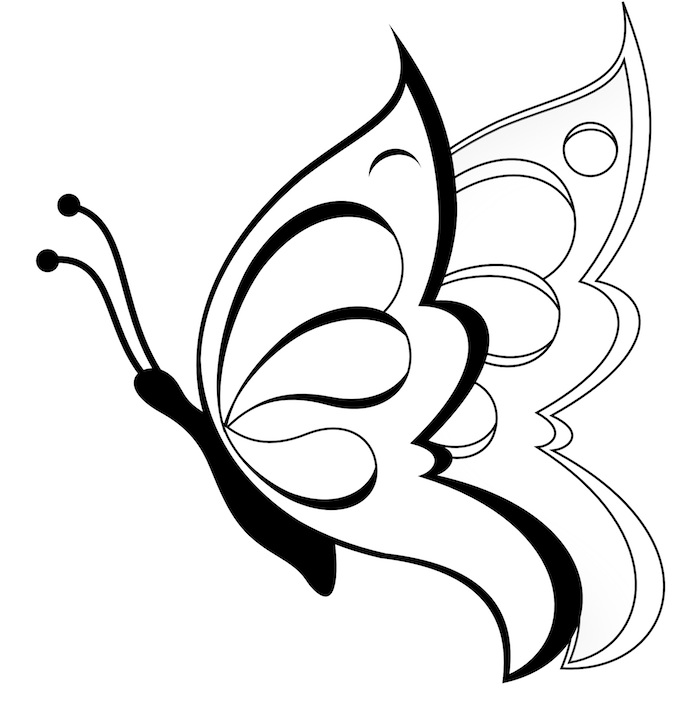 Čia yra drugelio tatuiruotės su dviem dideliais baltais sparnais idėja