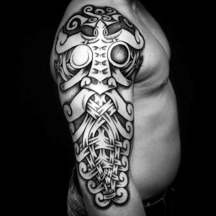 tatuaggio nordico, braccio, tatuaggio braccio, tatuaggio con molti elementi