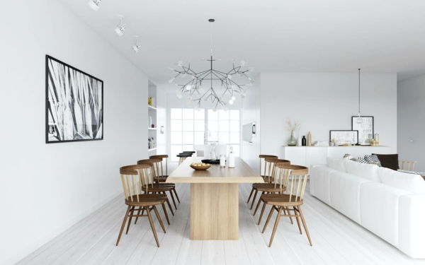 Nordic-mode in-the-miestnosť designu bielej farby