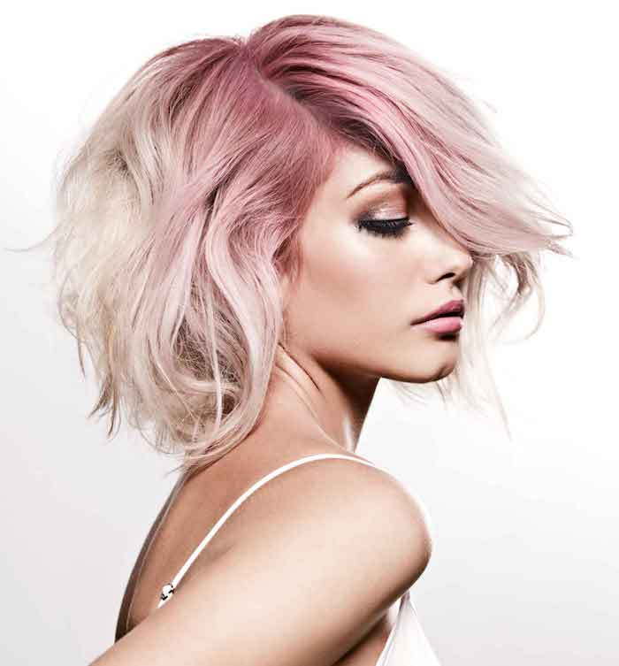 ombre krótkie włosy piękny wygląd włosy blond różowy fantazyjne włosy pomysły kobiet