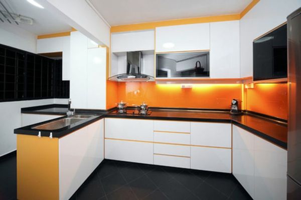 orange kök väggfärg - bra bild