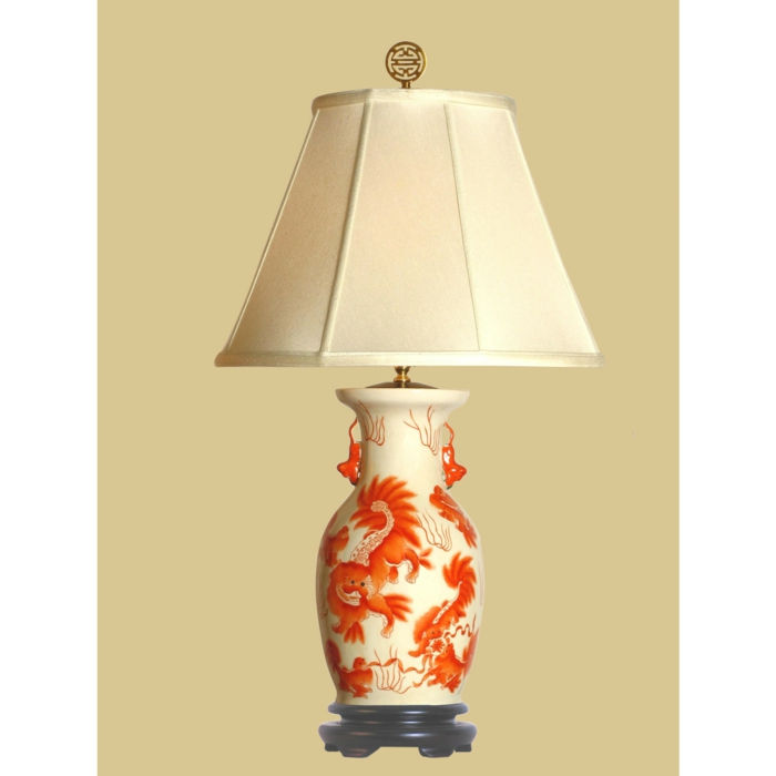 Oriental lamp Porcelain Foo Dog Wzór elegancki design