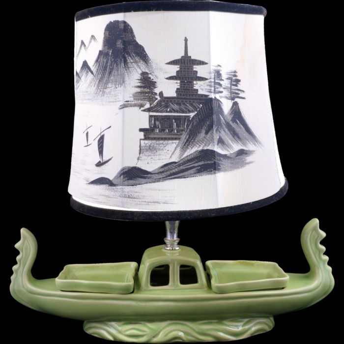 lampy orientalne porcelana zielony bagażnika Asian Art