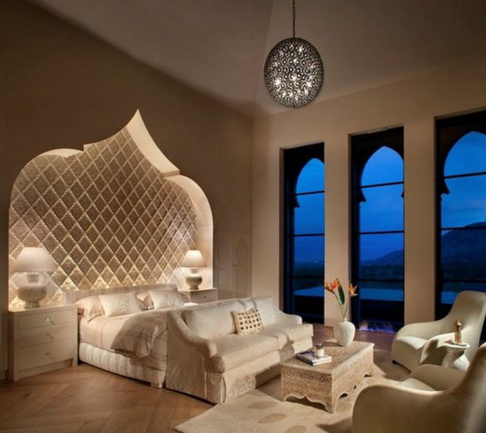 orientalske stoffer store vindu lamper seng design hvite soverom lamper luksus design dreamlike