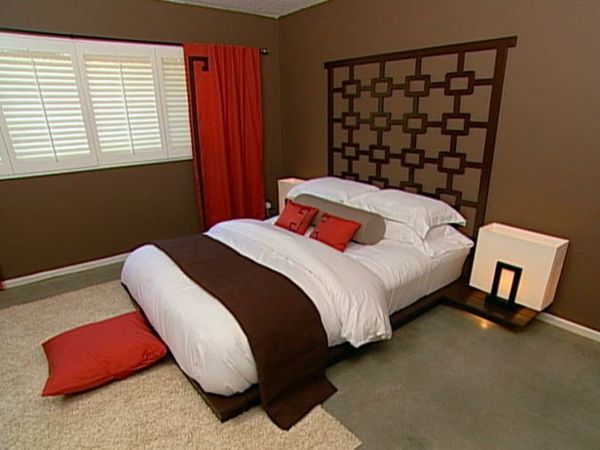 bela rdeča in okrasna barva za moderno spalnico orientalskega sloga