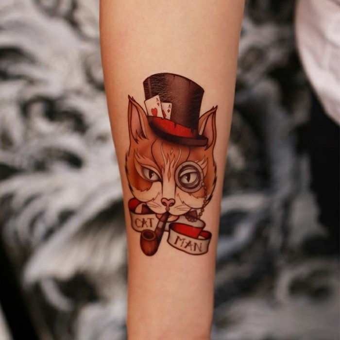 opprinnelige tatovering ideer Alice i Wonderland Cat