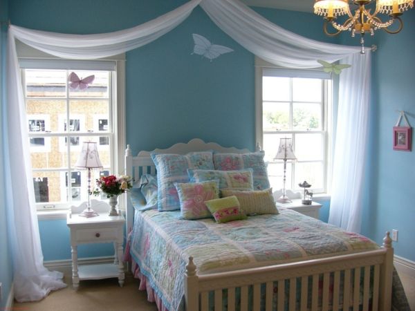 original-gardiner-dekorasjoner-forslag til et lite soverom-hvite gardiner