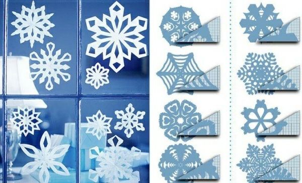 paper-śniegu-Fensterdeko do Bożego Narodzenia
