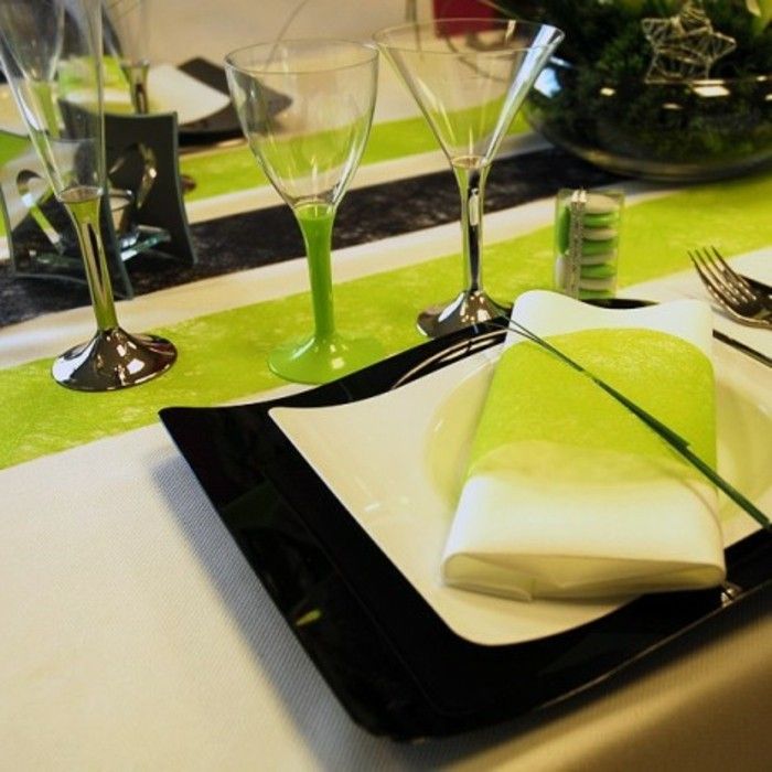 Parti-masa örtüsü-prestij-beyaz-of-parti-dekorasyon-yeşili ile aksanıyla