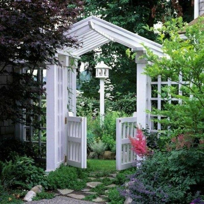 pergola, vrtna vrata in ograje-bela