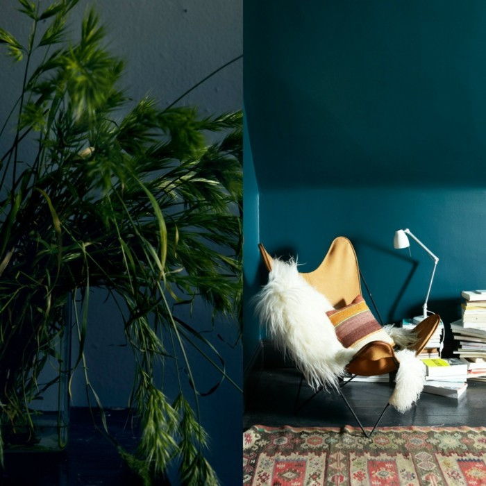 bencin modro barvo stene-lepa-stol-super-zeleno-rastlin