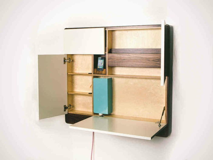 ruimtebesparende meubels-Cool-kabinet-on-the-wall