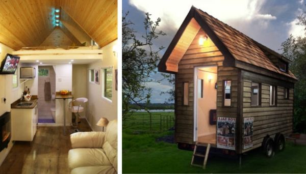 billiga-mini-hus-utanför-och-inuti - två bilder