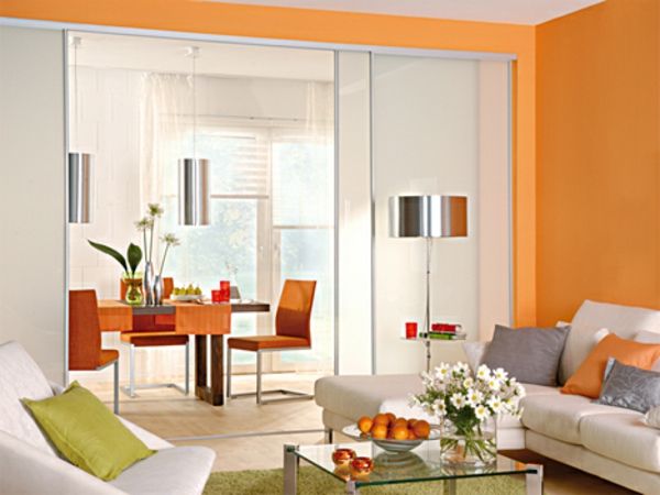 divisorio per interni title-sliding-doors-self-build - color arancio da muro