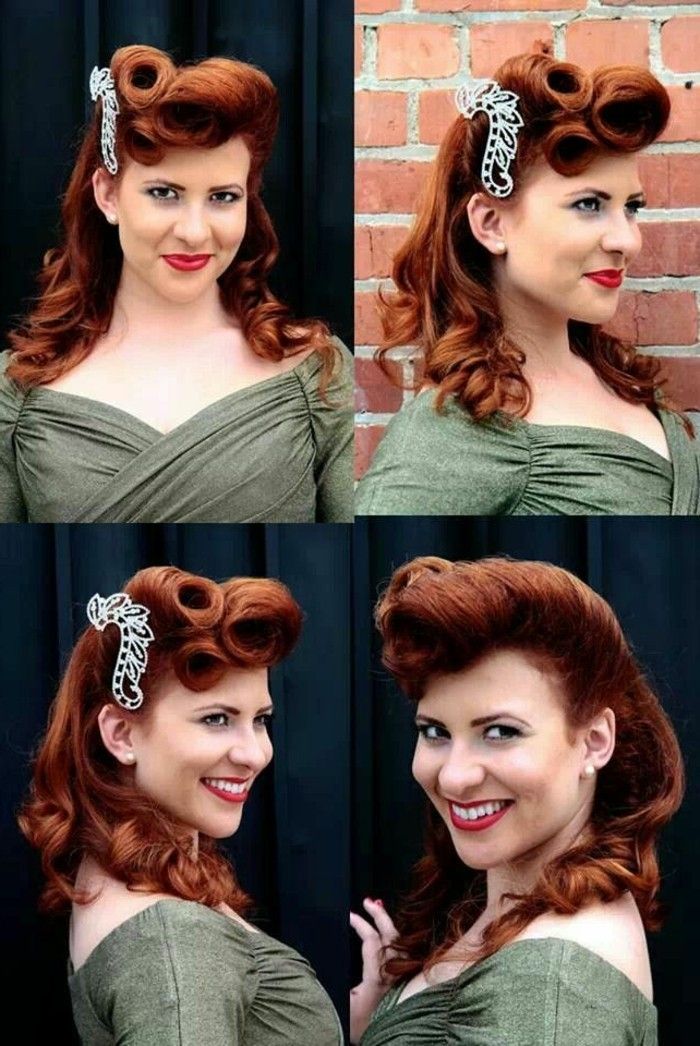 rockabilly saç modelleri dört yaratıcı duvar kağıdı kırmızımsı saç