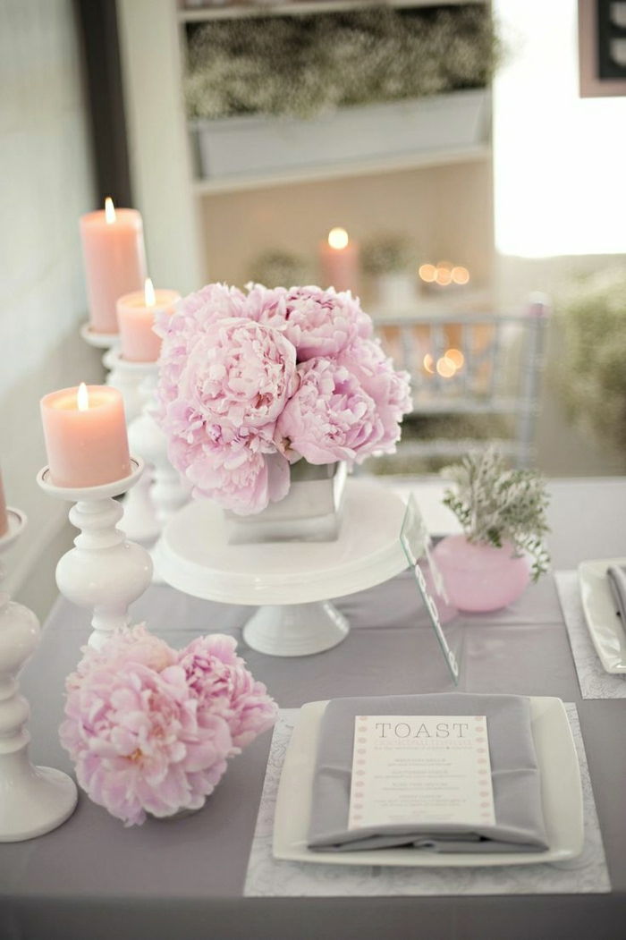 Romantische bruiloft decoratie Flower Candle roze