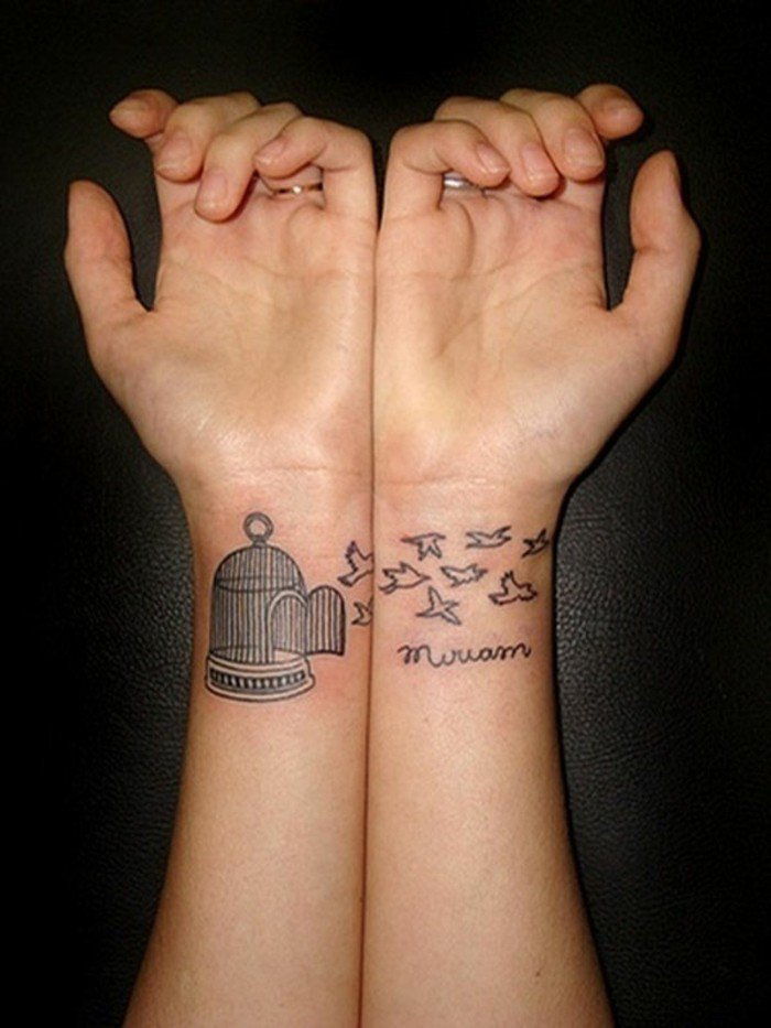 romantico tatuaggio idee-per-gli amanti del tatuaggio Uccello