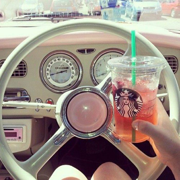 Pink Drink Starbucks kopp plast halm Car