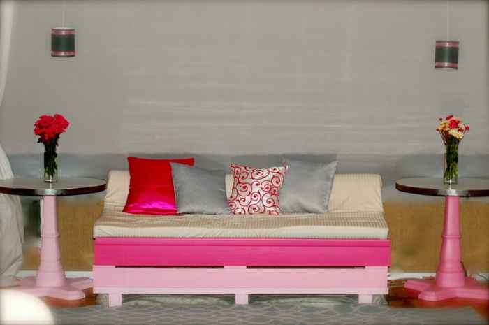 Pink Palette Couch eklektična notranje rože