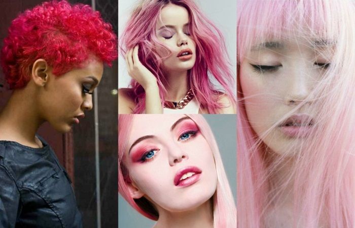 pastel roz, păr neon colorat, machiaj pentru părul roz