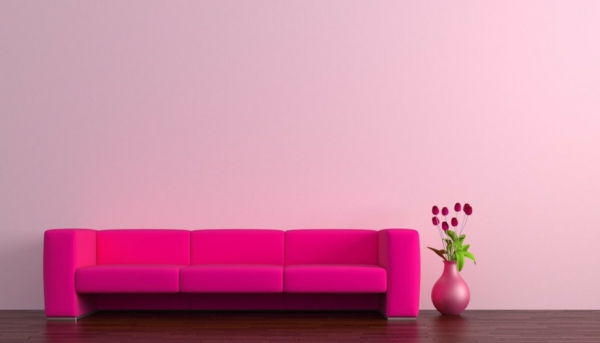 rosa sofa-wohnideen, stue-vegg ideer kan farge-stue-vegg design-stue