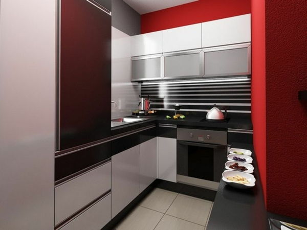 red-kök-vägg färg-minimalistisk design