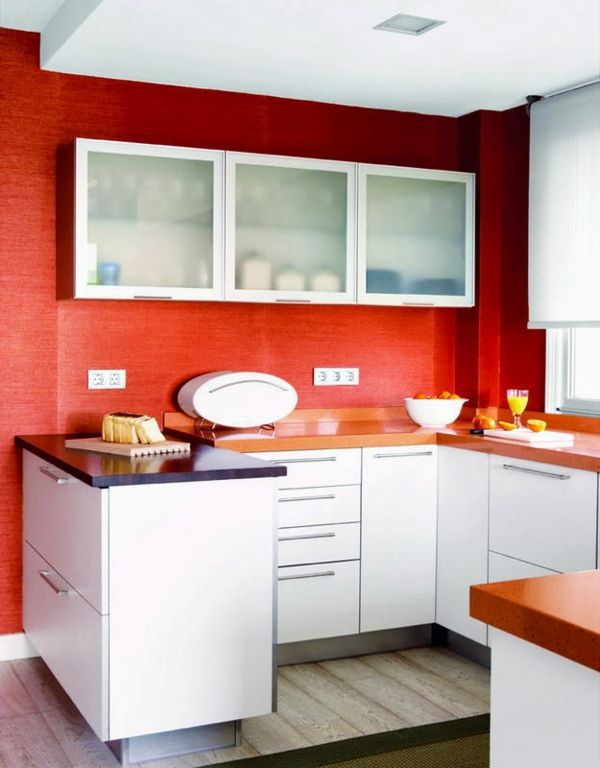 red-kök-vägg färg-vit-och-rött kombinera