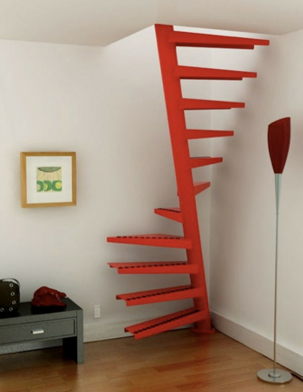 Red-moderný priestorovo úsporné schodisko