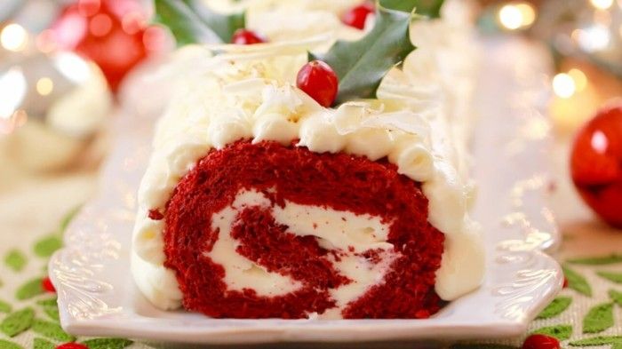 rdeče pogače Fine Idea-to-božič - popoldne družina-skupaj-party-rdeč žamet torta-torta-torta-roll na BREZ