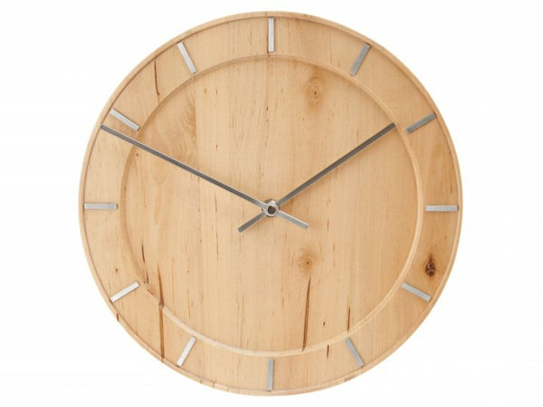Drewno okrągłe zegar ścienny projekt idea ściana konstrukcja