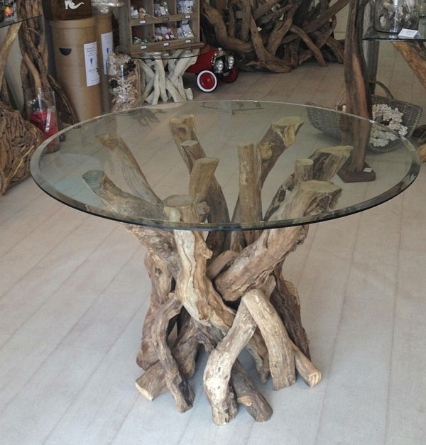 rodada Driftwood decoração de mesa ideia