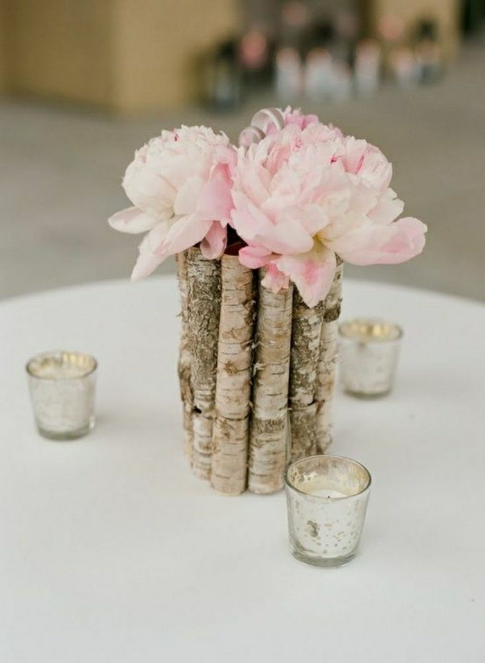 Rustiek Huwelijk Decoratie Flower Wood vaas Kaarsen