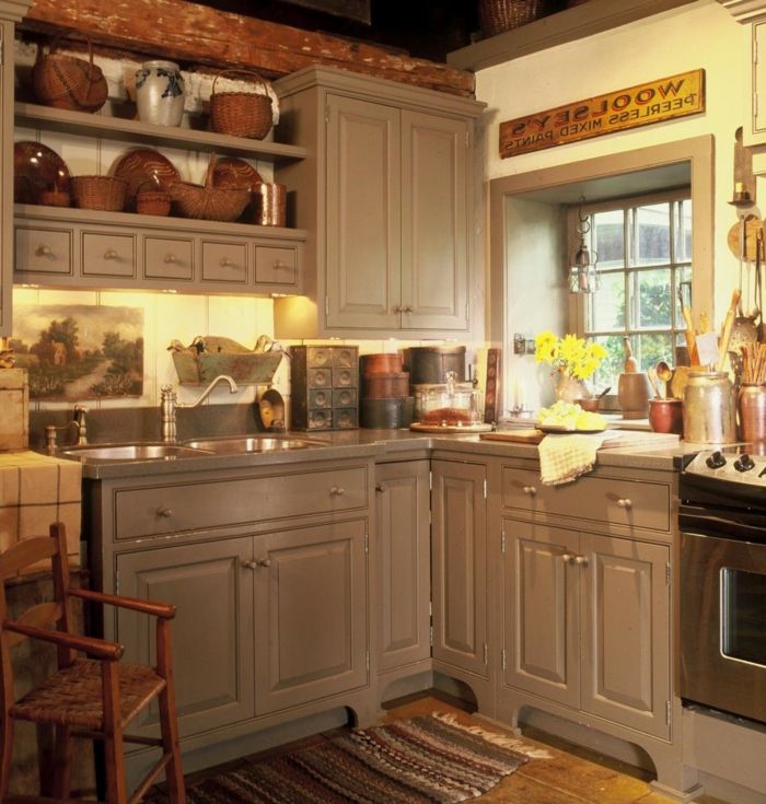 rustikke kjøkken skap-country stil spanskrør