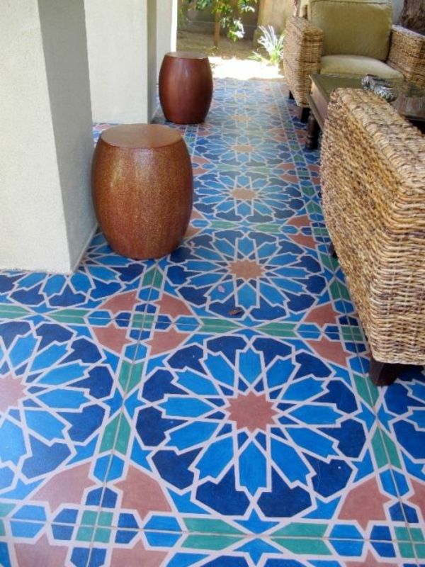 gražus - plytelė su Maroko dizaino mėlyna
