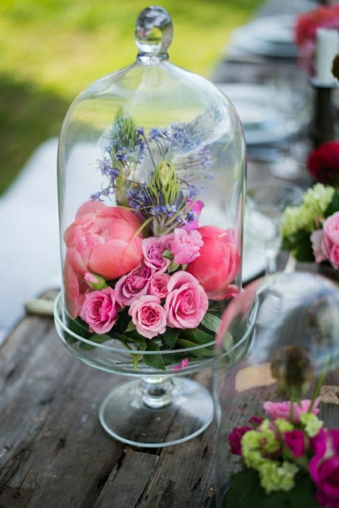 mooie bruiloft decoratie Flower Glass