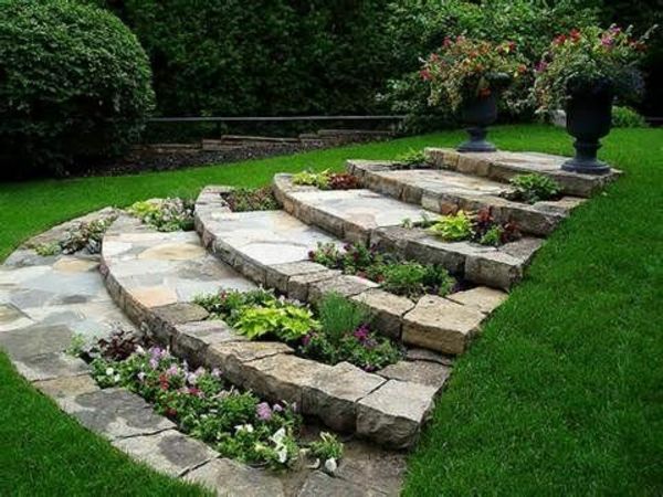 gražus laiptų sodo dizaino idėjos