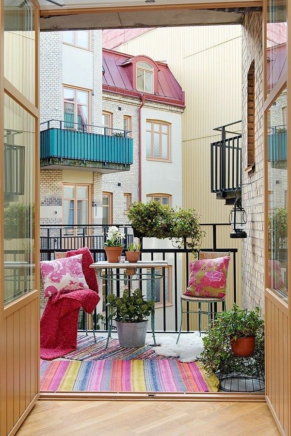 vakker balkong-møbler-balkong-balkong-make-balkong-ideer-farget teppe